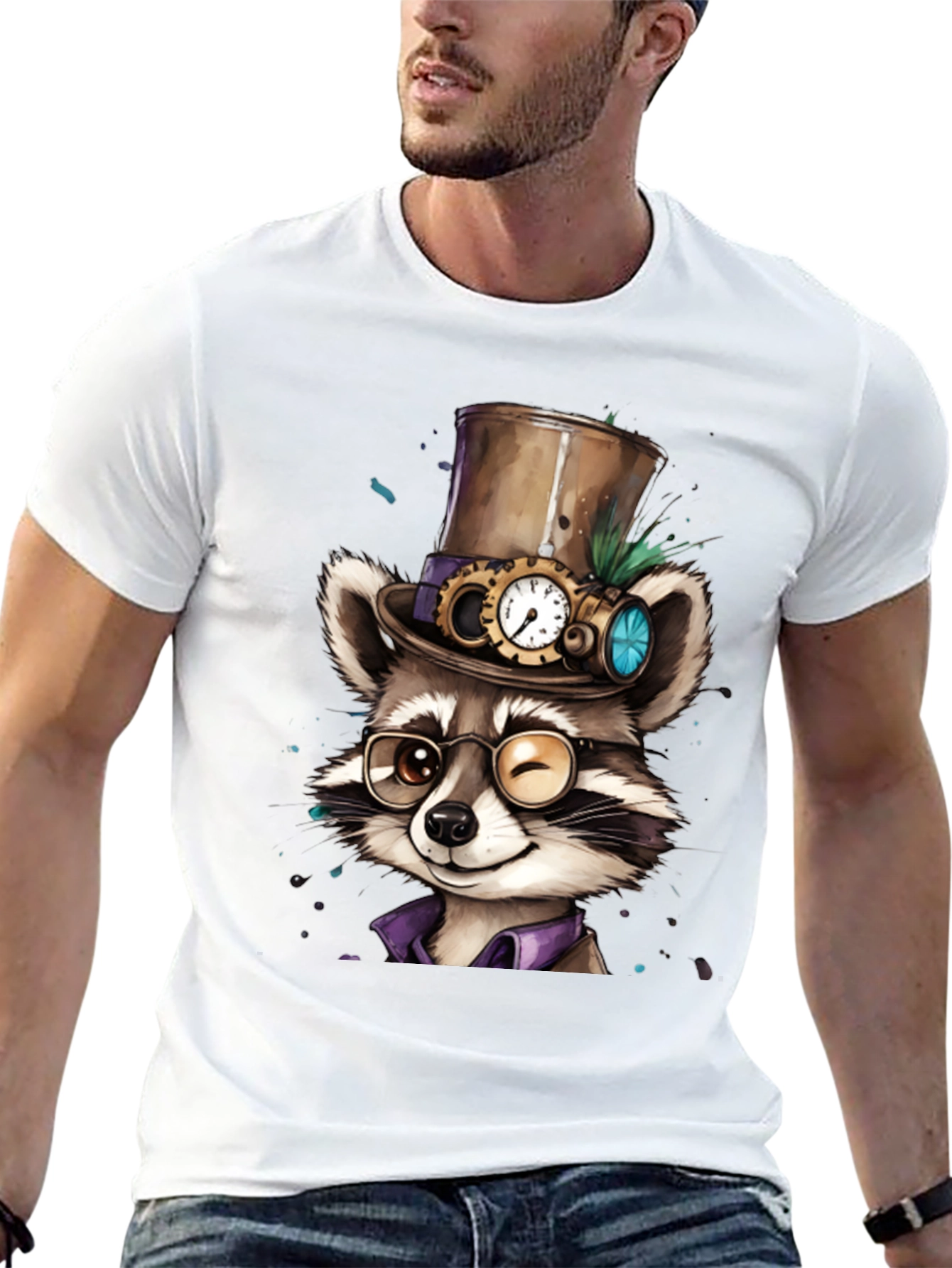 Steampunk Raccoon Graphic Tee