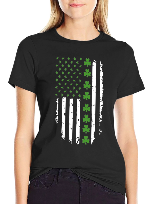 Distressed Irish American Flag Graphic Tee