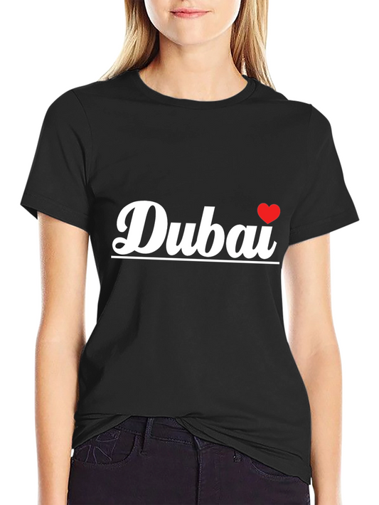 Dubai Love Graphic Tee - Trendy Black T-Shirt
