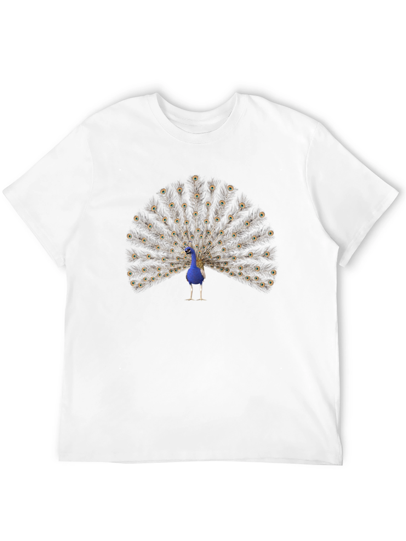 Peacock Graphic Tee - Mens Black Cotton T-Shirt