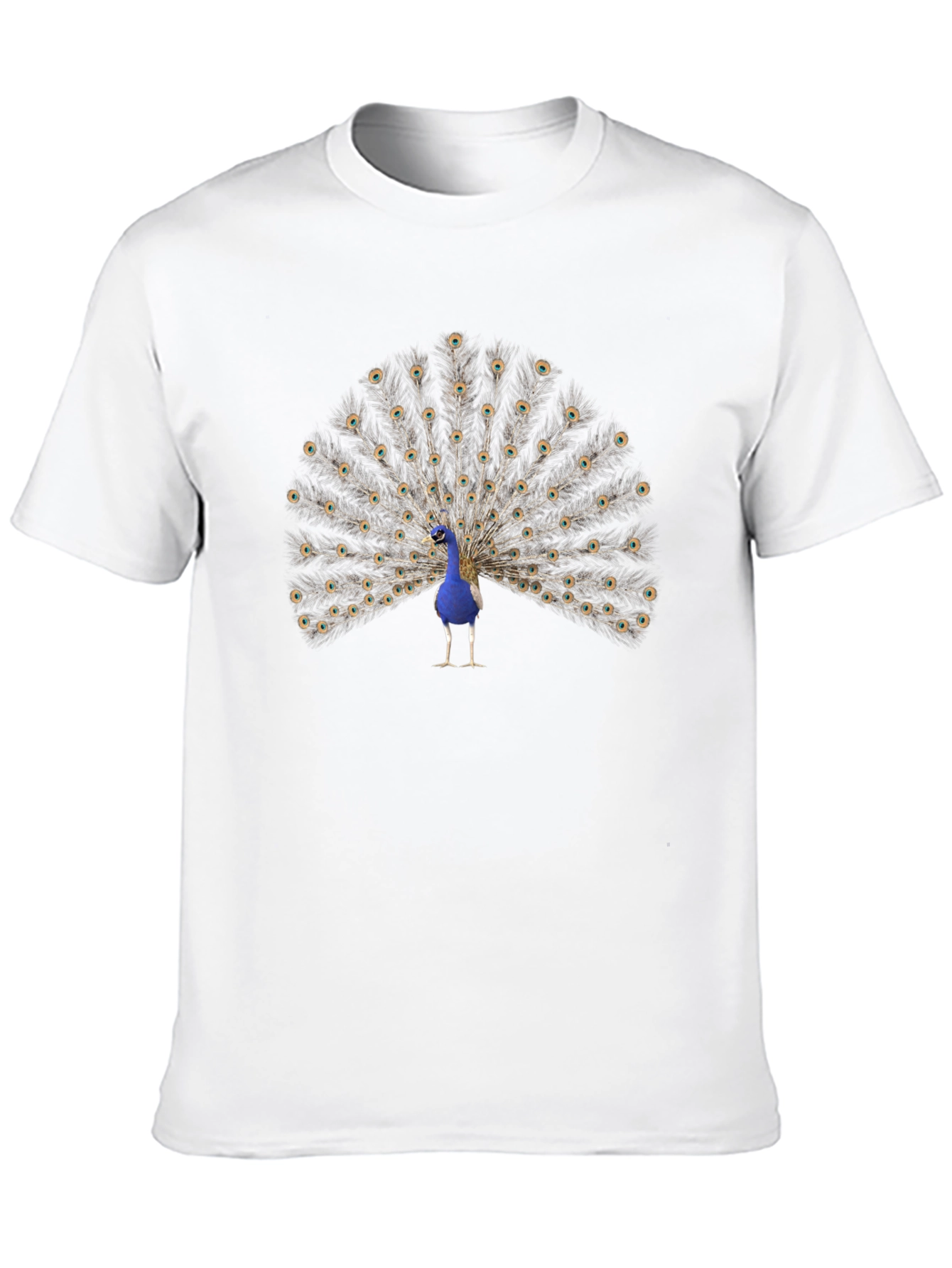 Peacock Graphic Tee - Mens Black Cotton T-Shirt