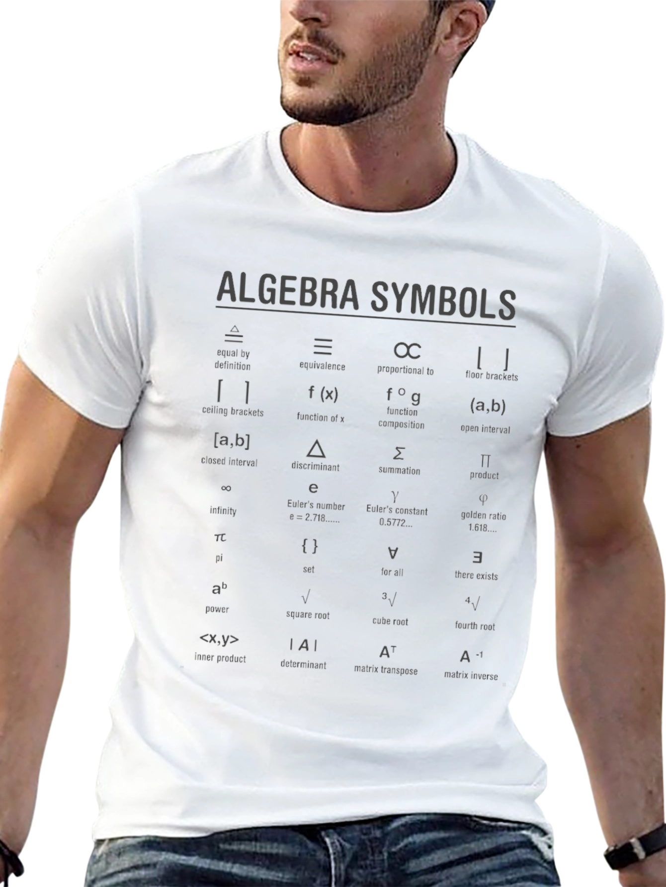 Algebra Symbols Graphic T-Shirt - Math Geek Tee