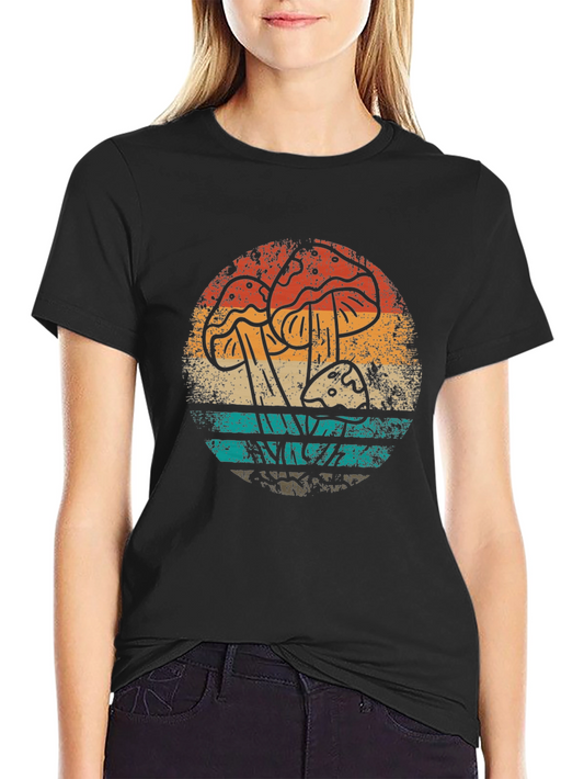 Retro Mushroom Graphic Tee - Vintage Style T-Shirt