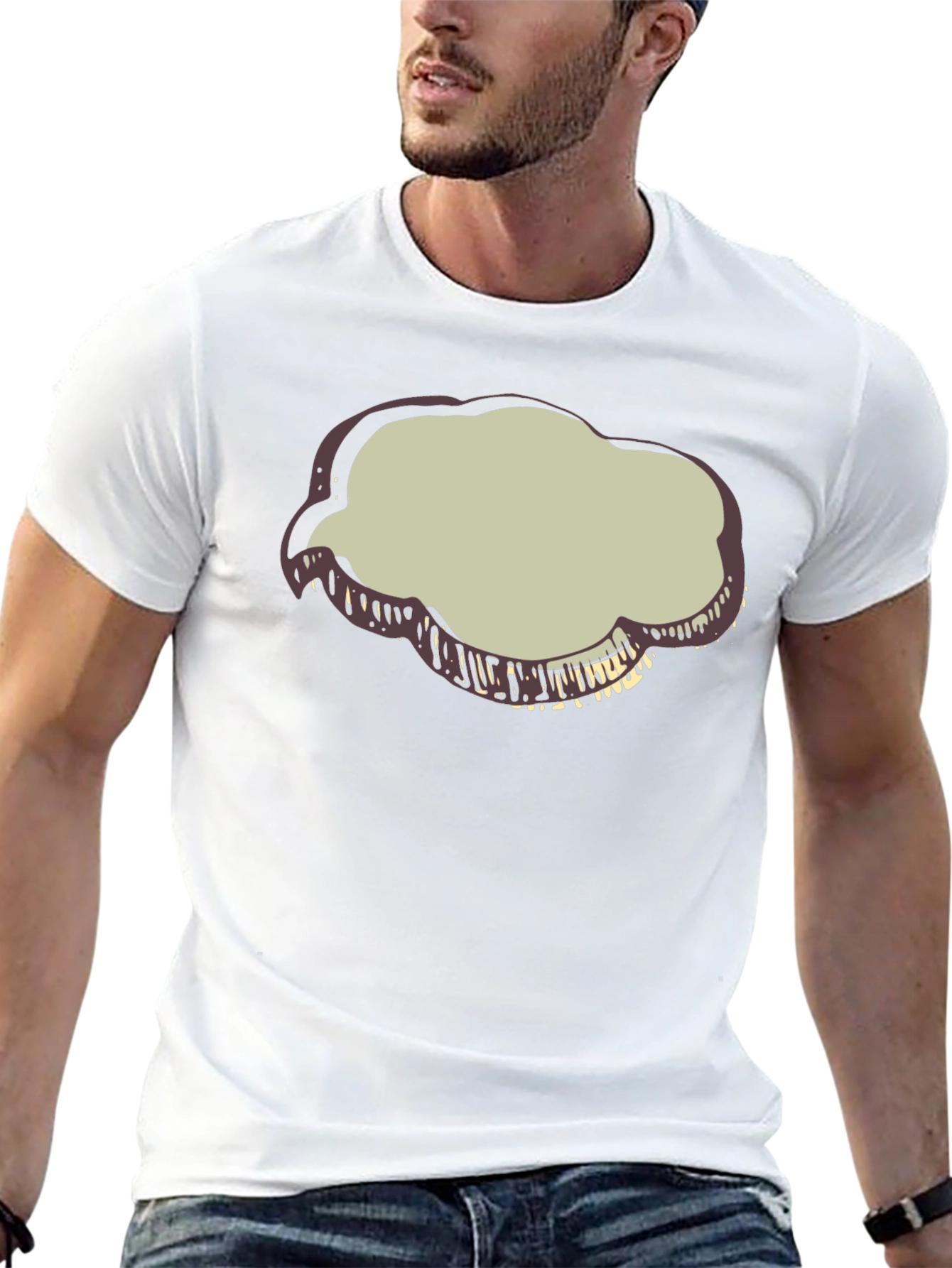Black T-Shirt with Cloud Graphic