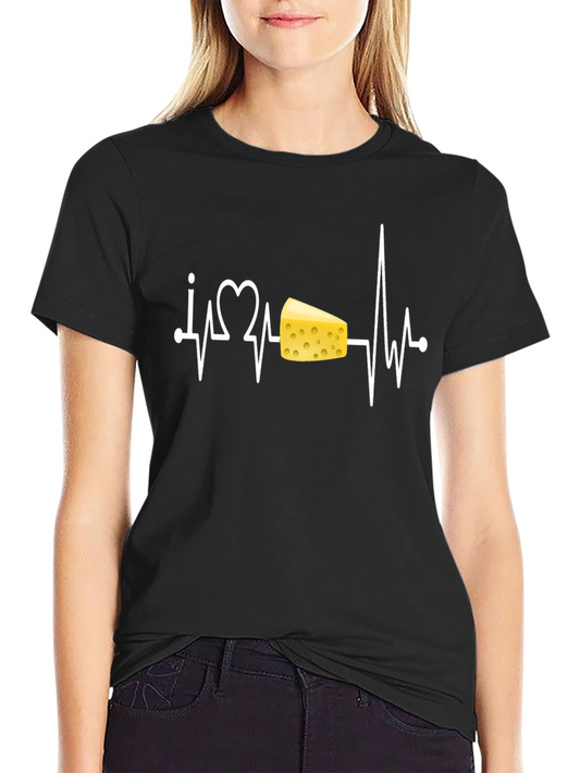 I Heart Cheese T-Shirt - Black