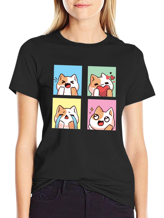 Cute Kawaii Cat Emotion T-Shirt