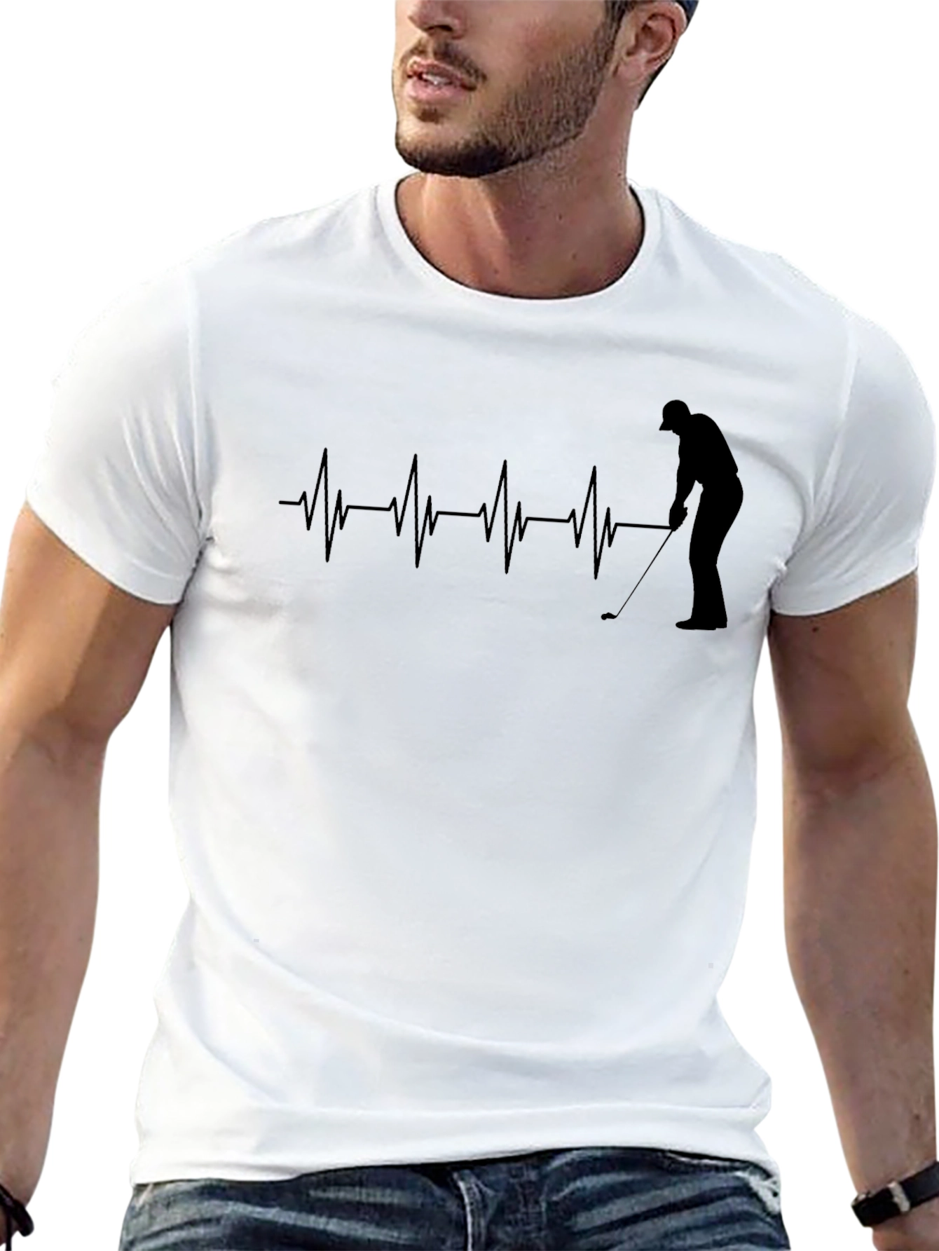 Golf Heartbeat T-Shirt - Golfer Gift