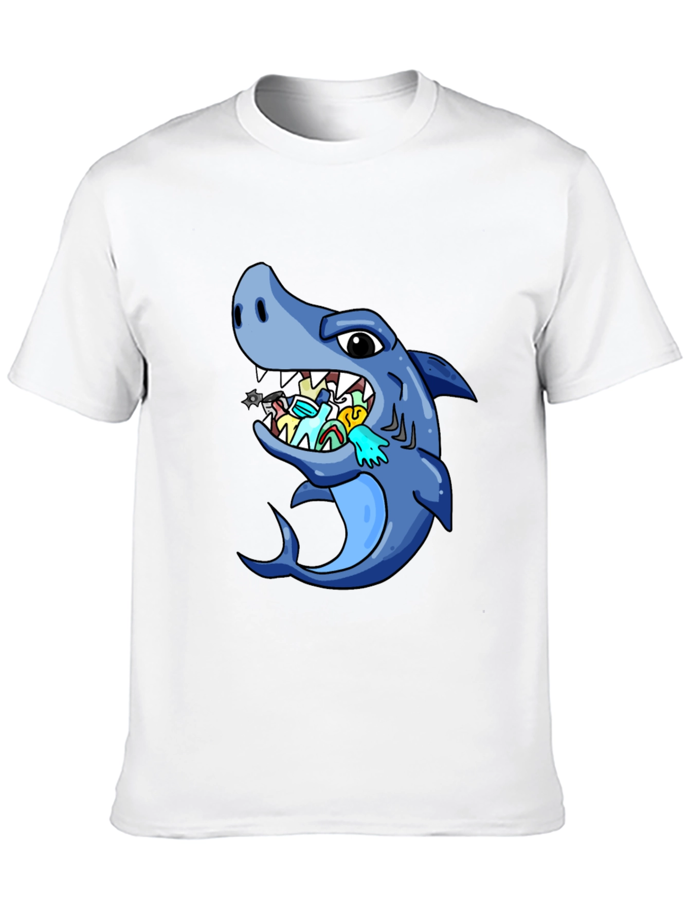 Shark Eating Masks Funny T-Shirt