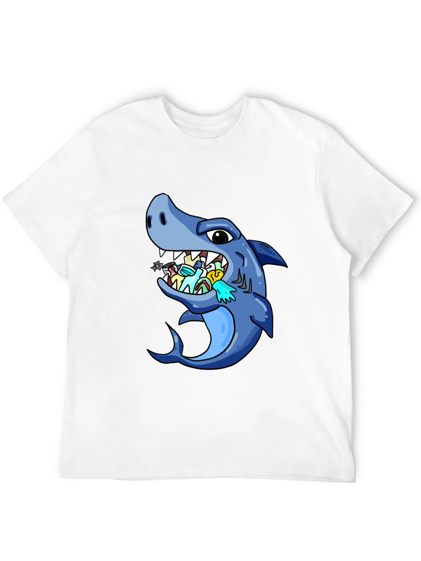 Shark Eating Masks Funny T-Shirt