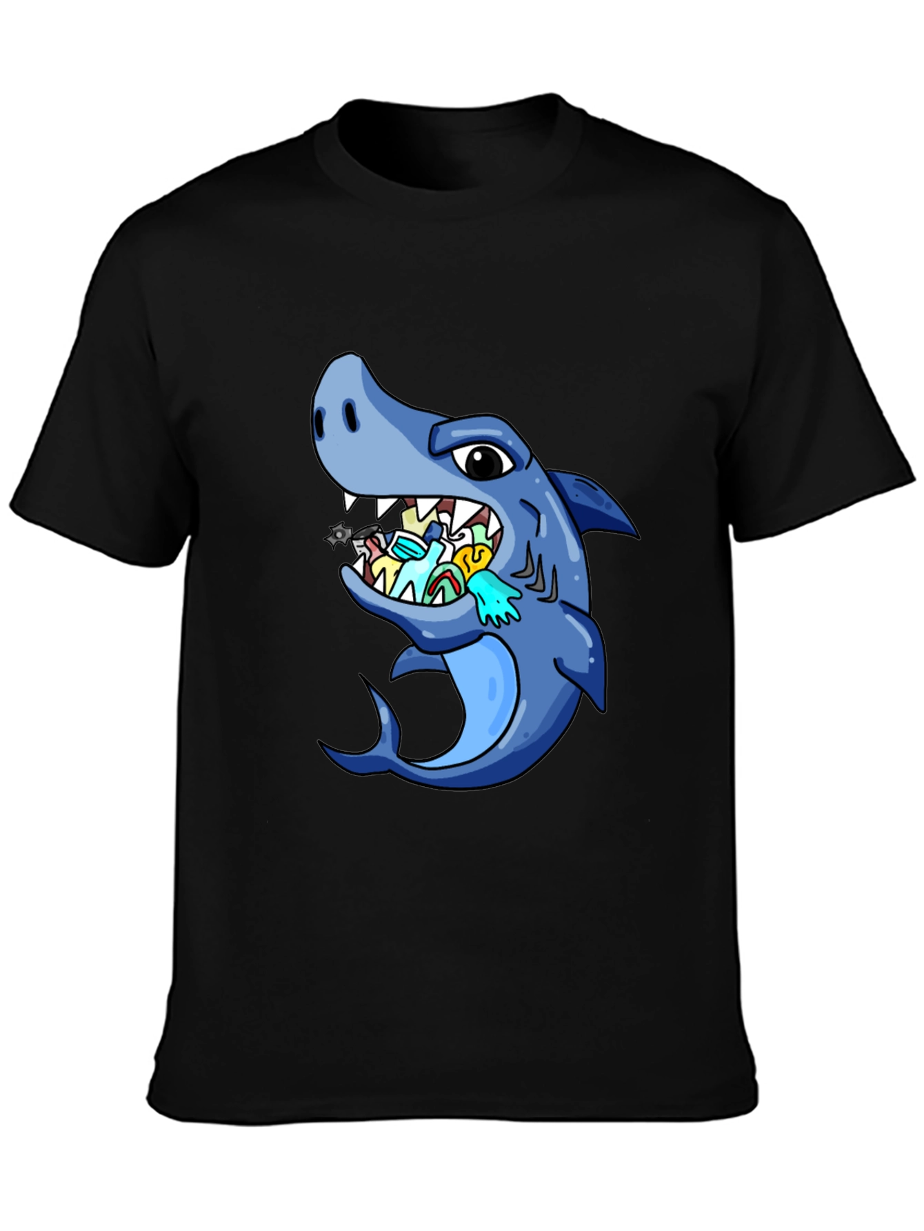 Shark Eating Masks Funny T-Shirt
