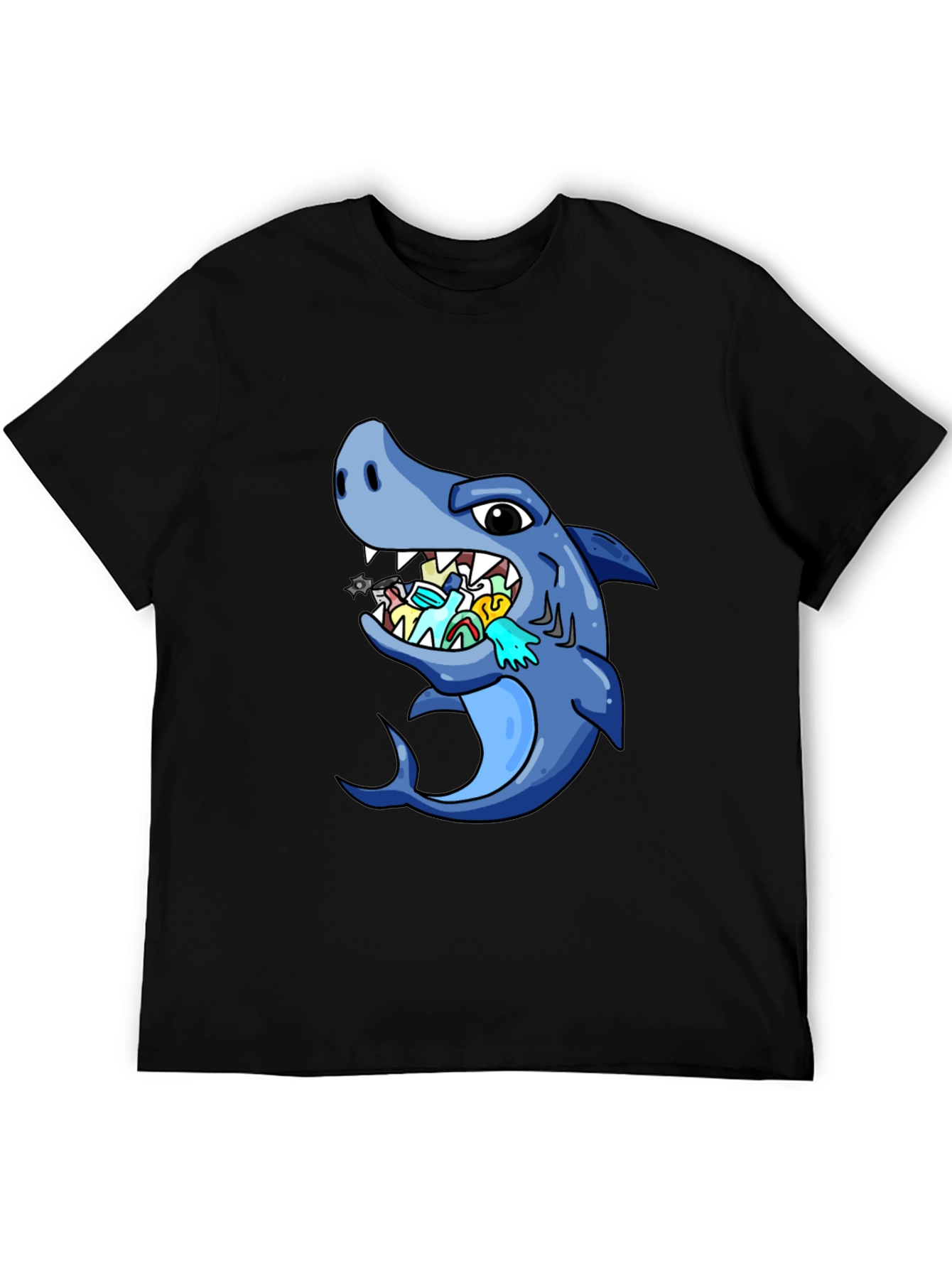 Shark Eating Masks Funny T-Shirt