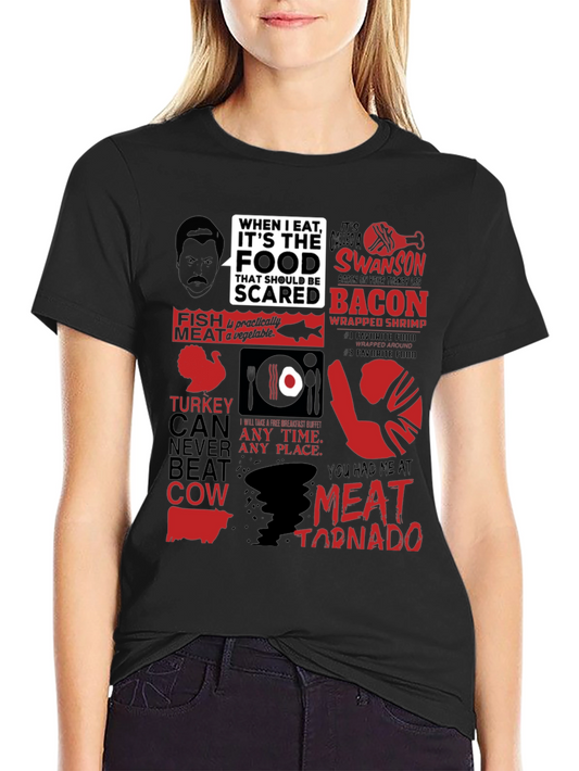 Ron Swanson Food T-Shirt - Meat Tornado Humor Tee