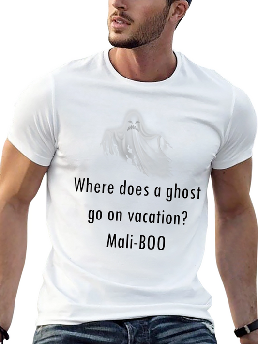 Humorous Halloween Ghost Vacation Graphic Tee