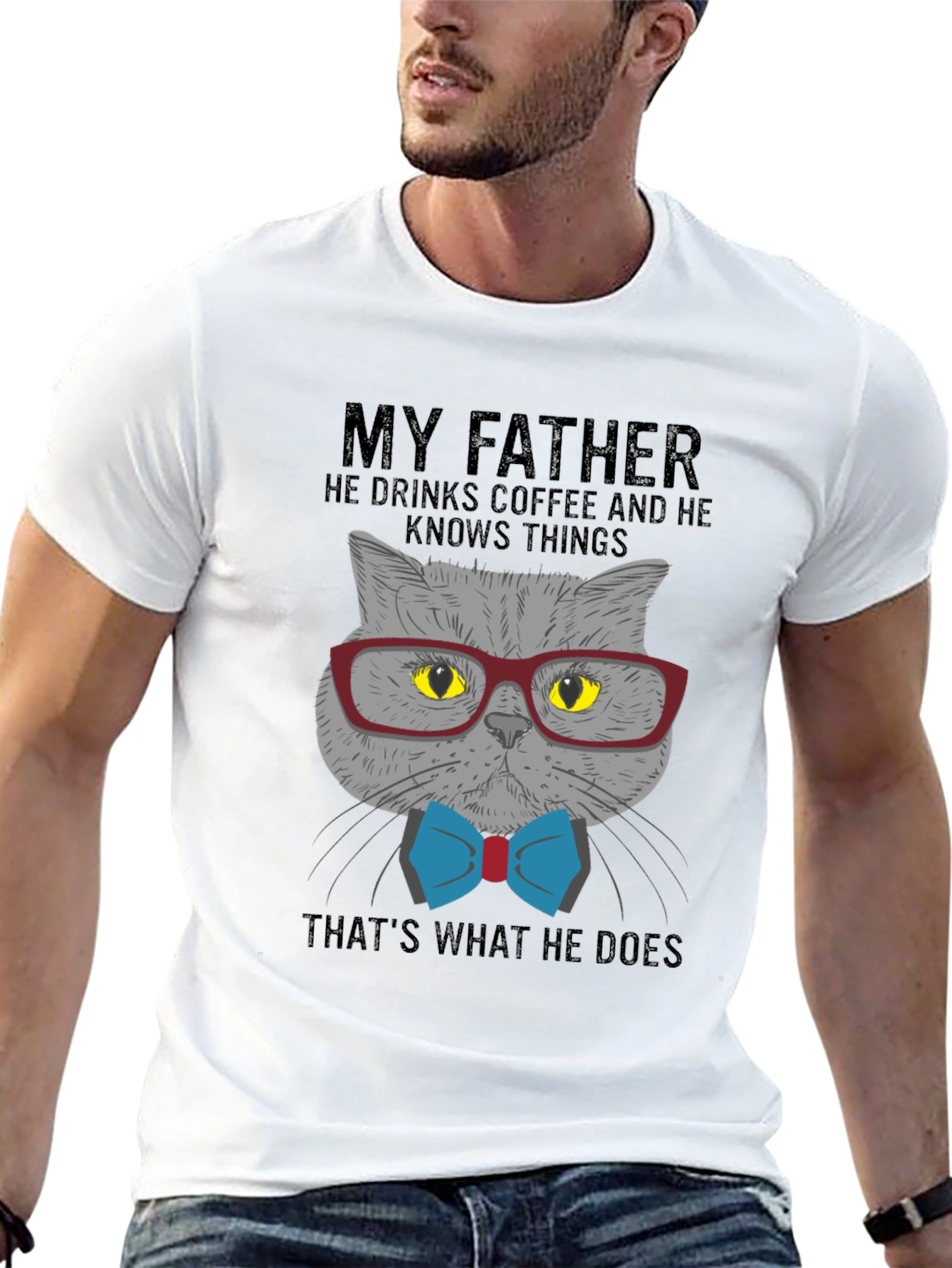 Cat Lover T-Shirt: My Father Drinks Coffee