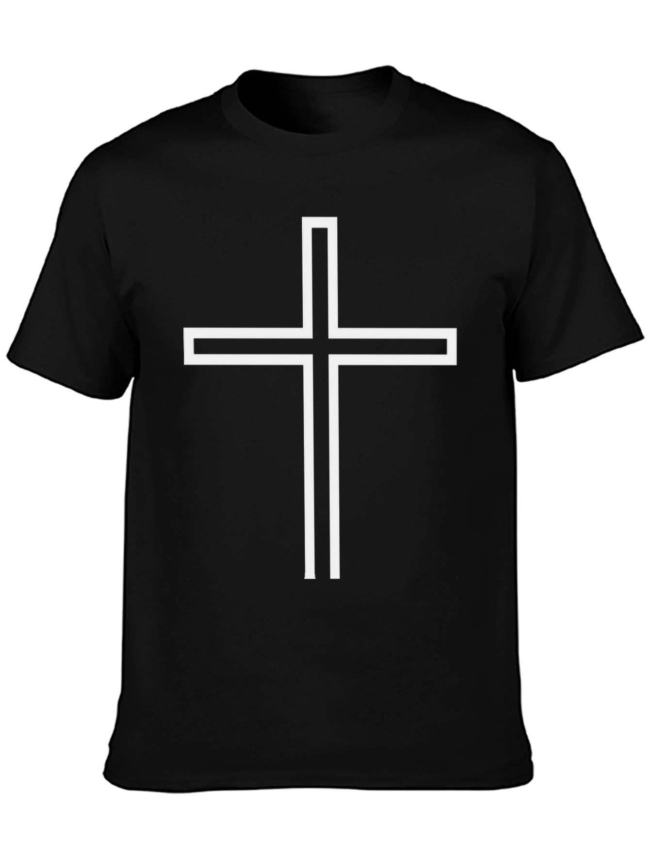 Minimalist Cross Graphic Tee - Classic Black