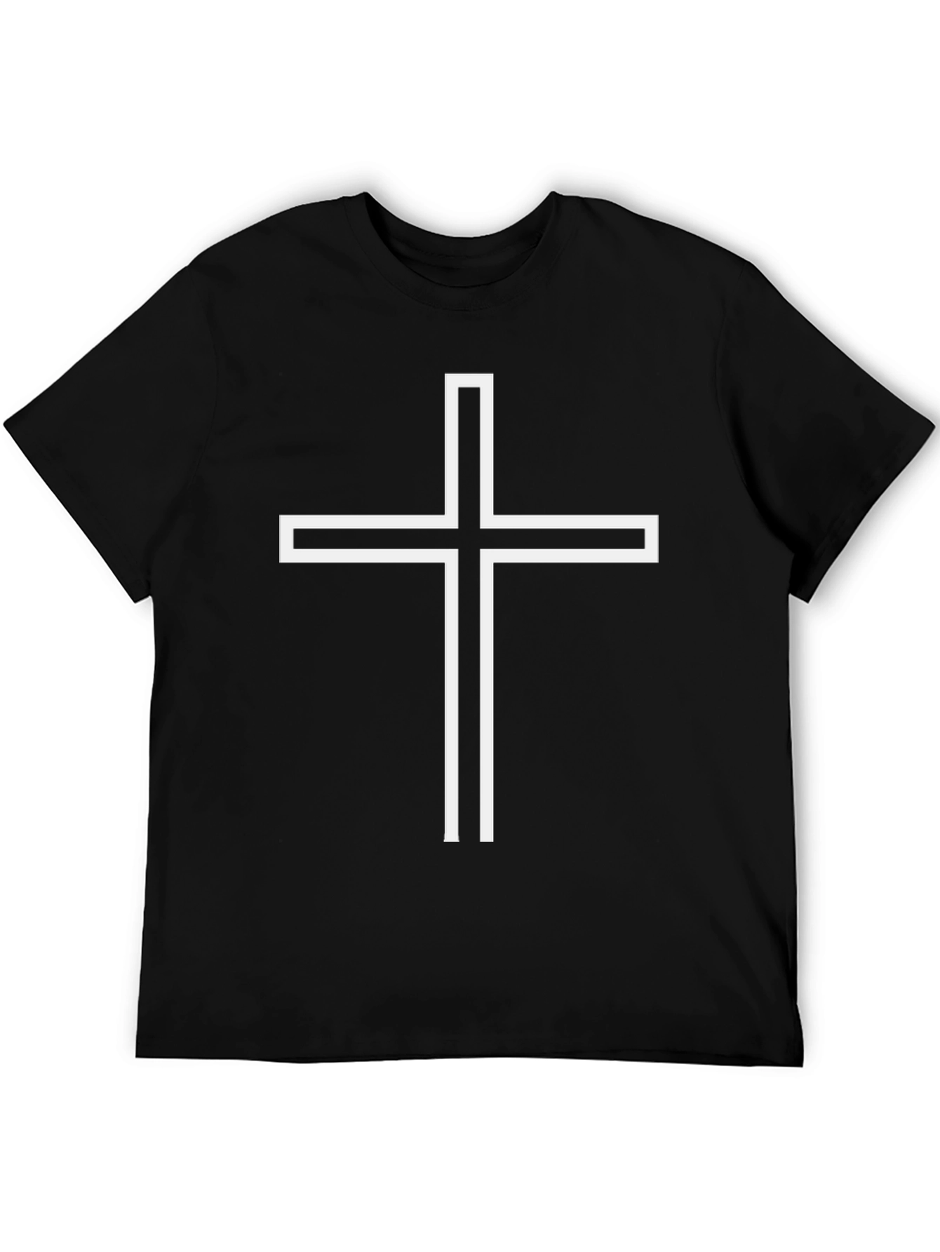 Minimalist Cross Graphic Tee - Classic Black