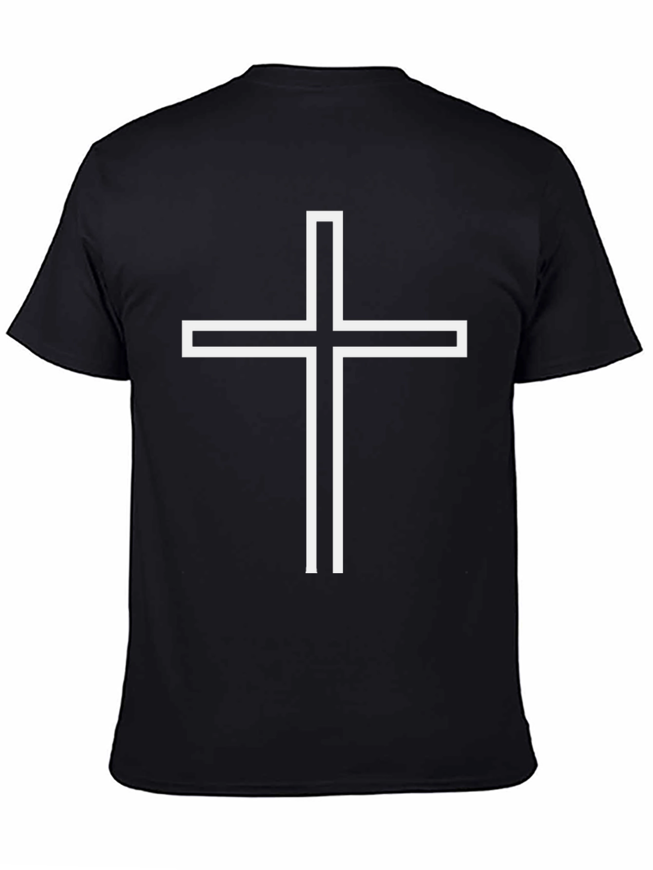 Minimalist Cross Graphic Tee - Classic Black
