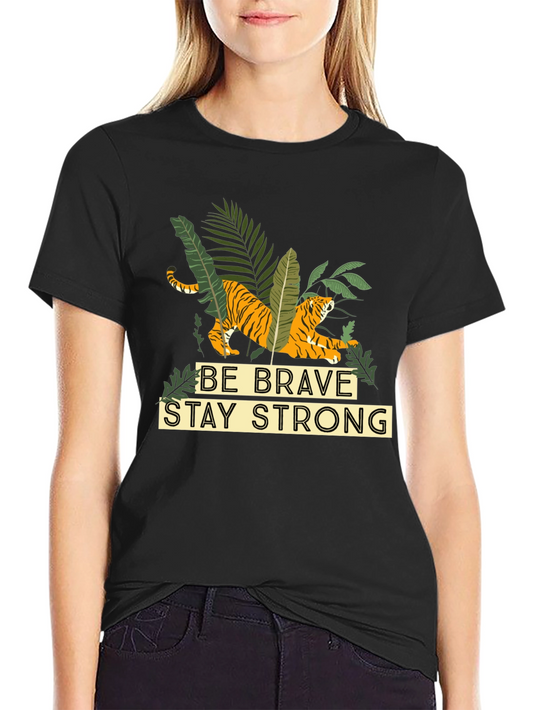 Be Brave Stay Strong Graphic Tee - Black