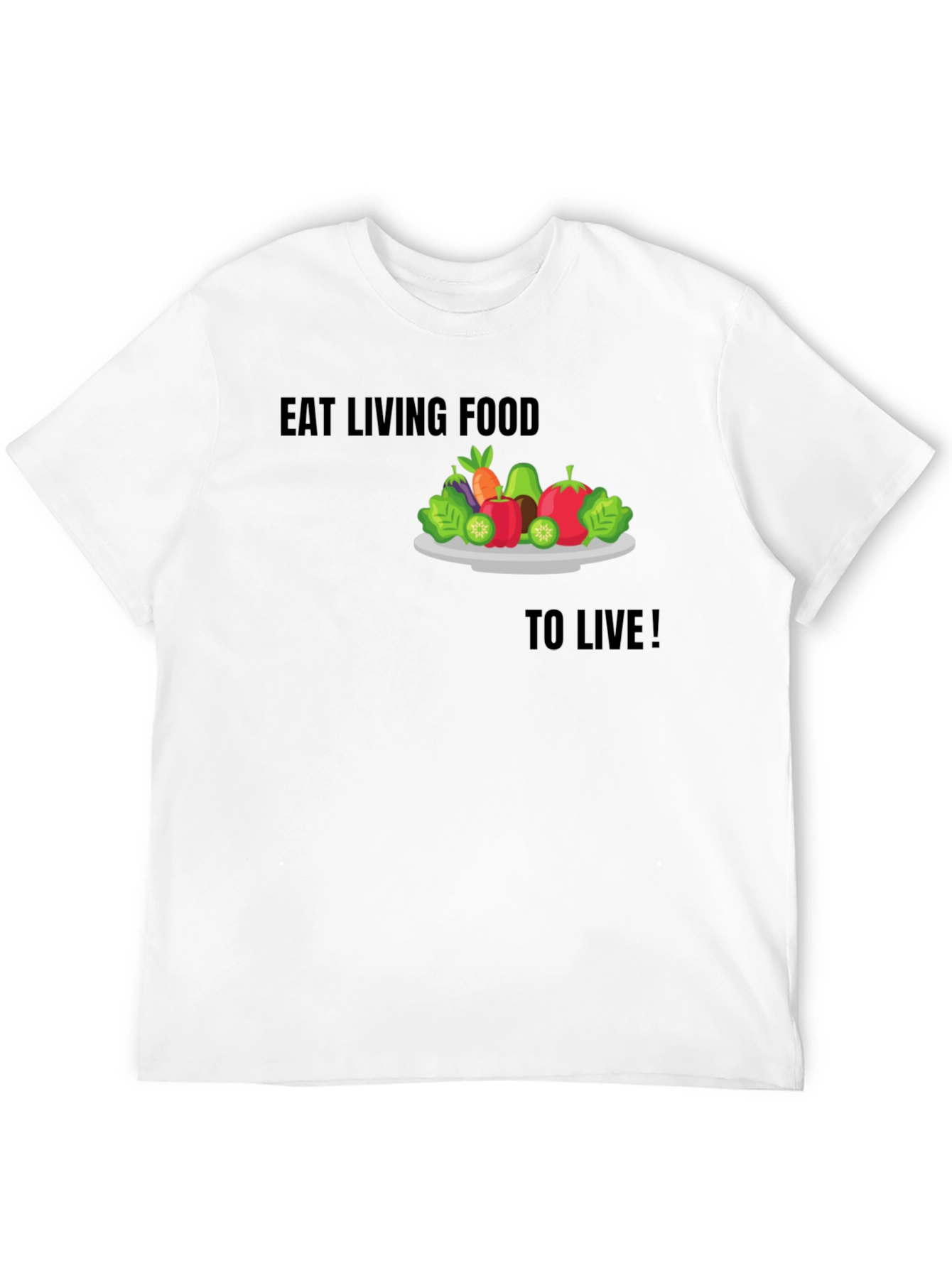 Eat Living Food Black Graphic T-Shirt