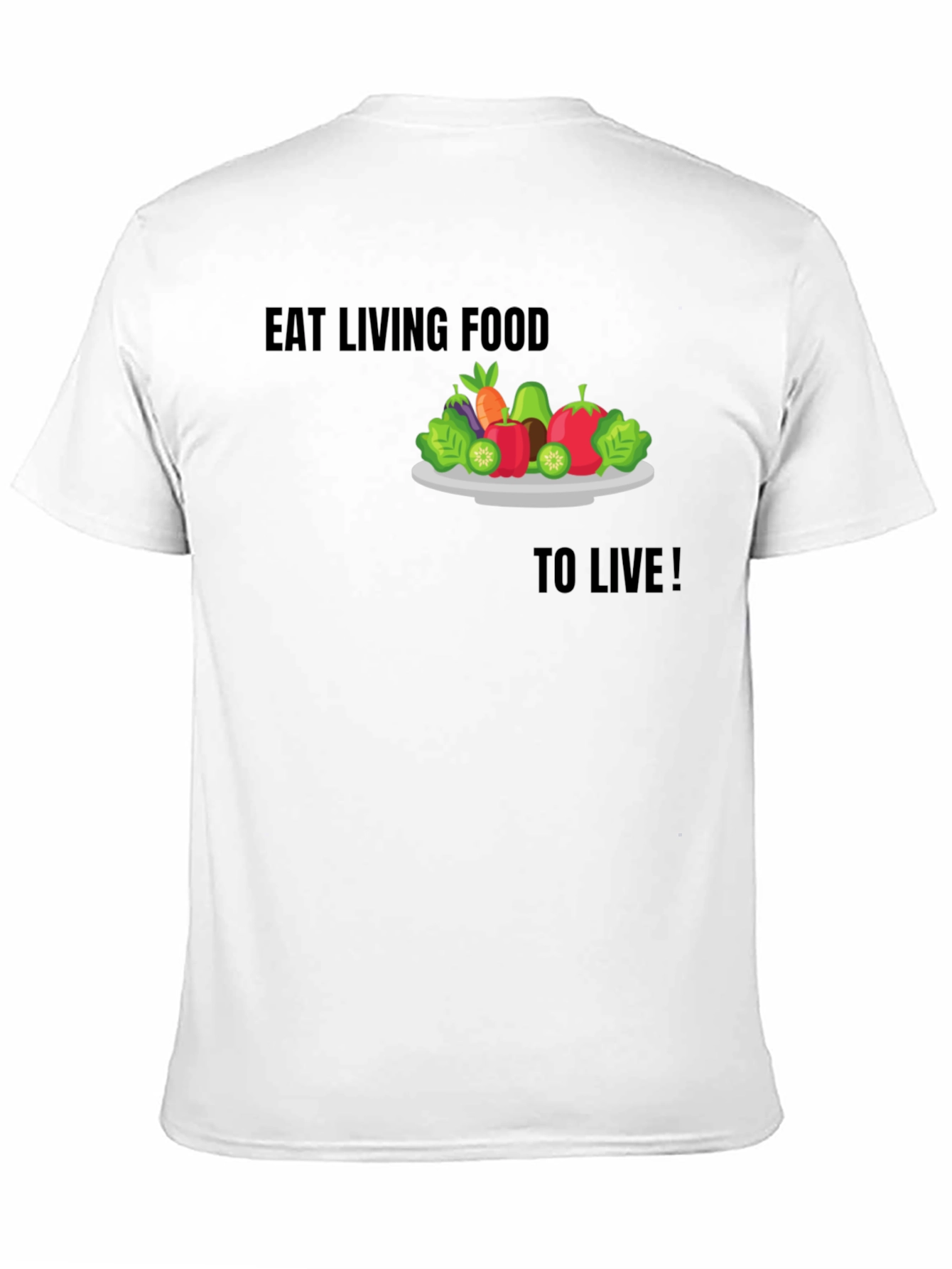 Eat Living Food Black Graphic T-Shirt