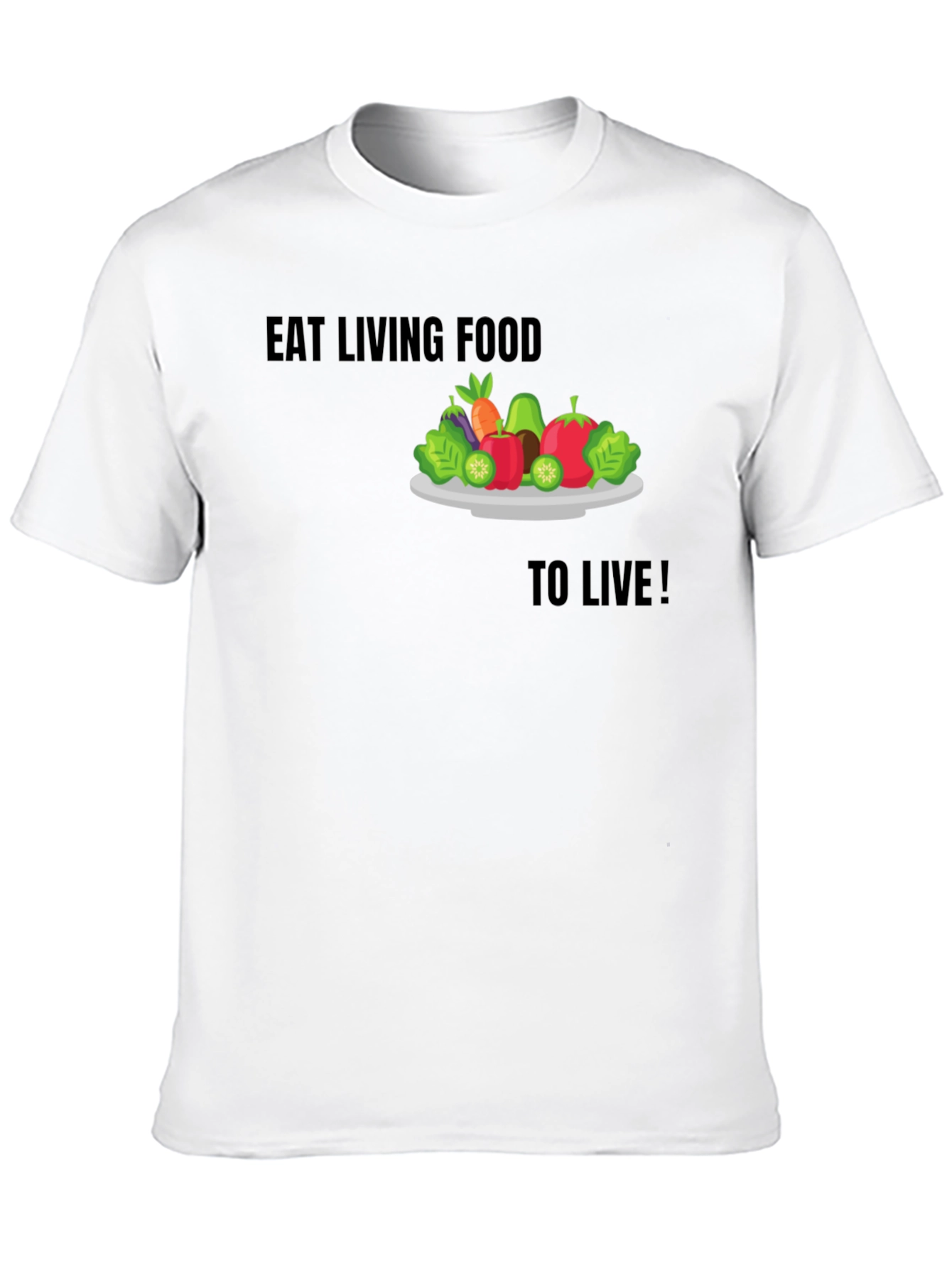 Eat Living Food Black Graphic T-Shirt