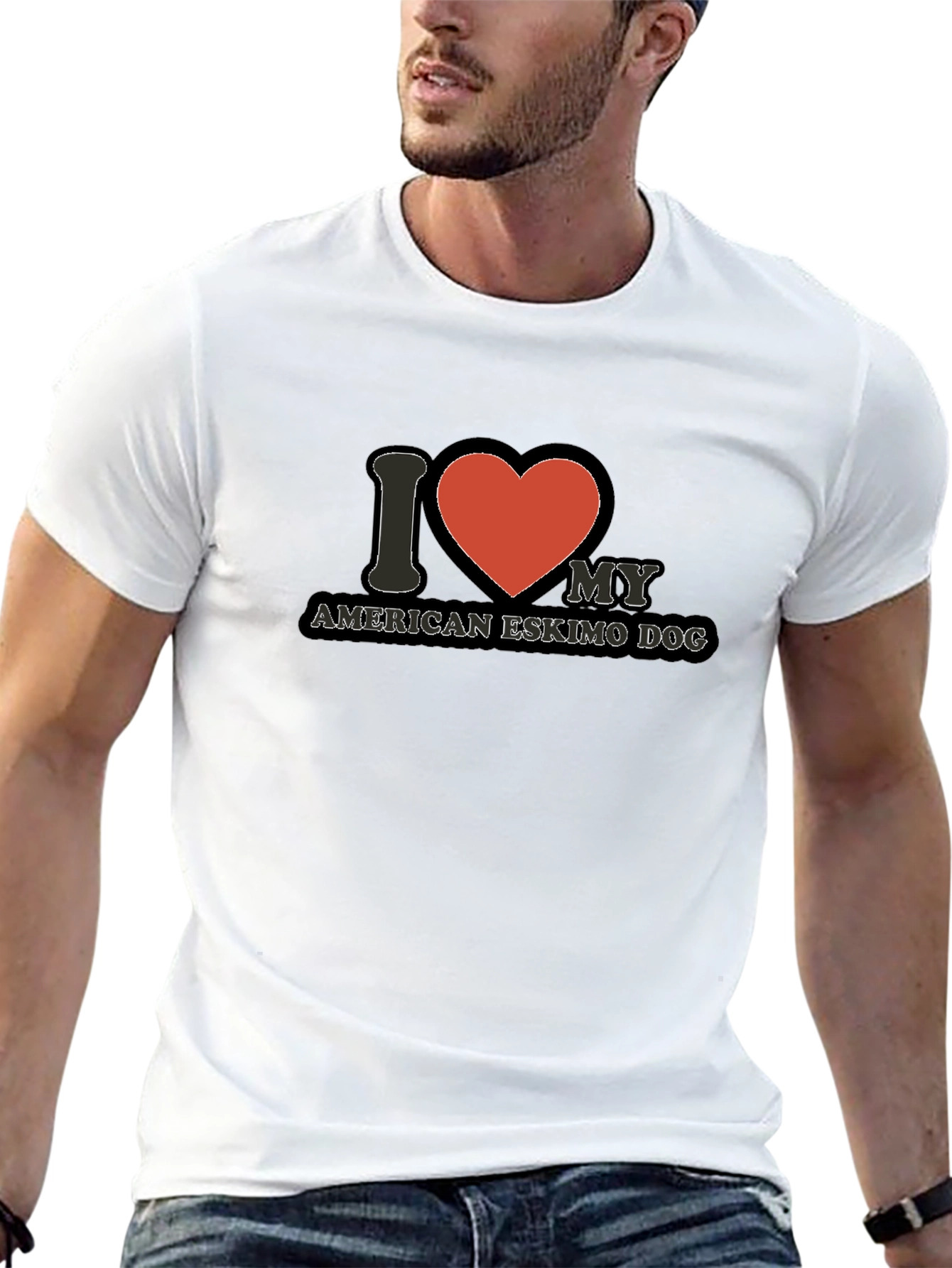 I Love My American Eskimo Dog Black T-Shirt