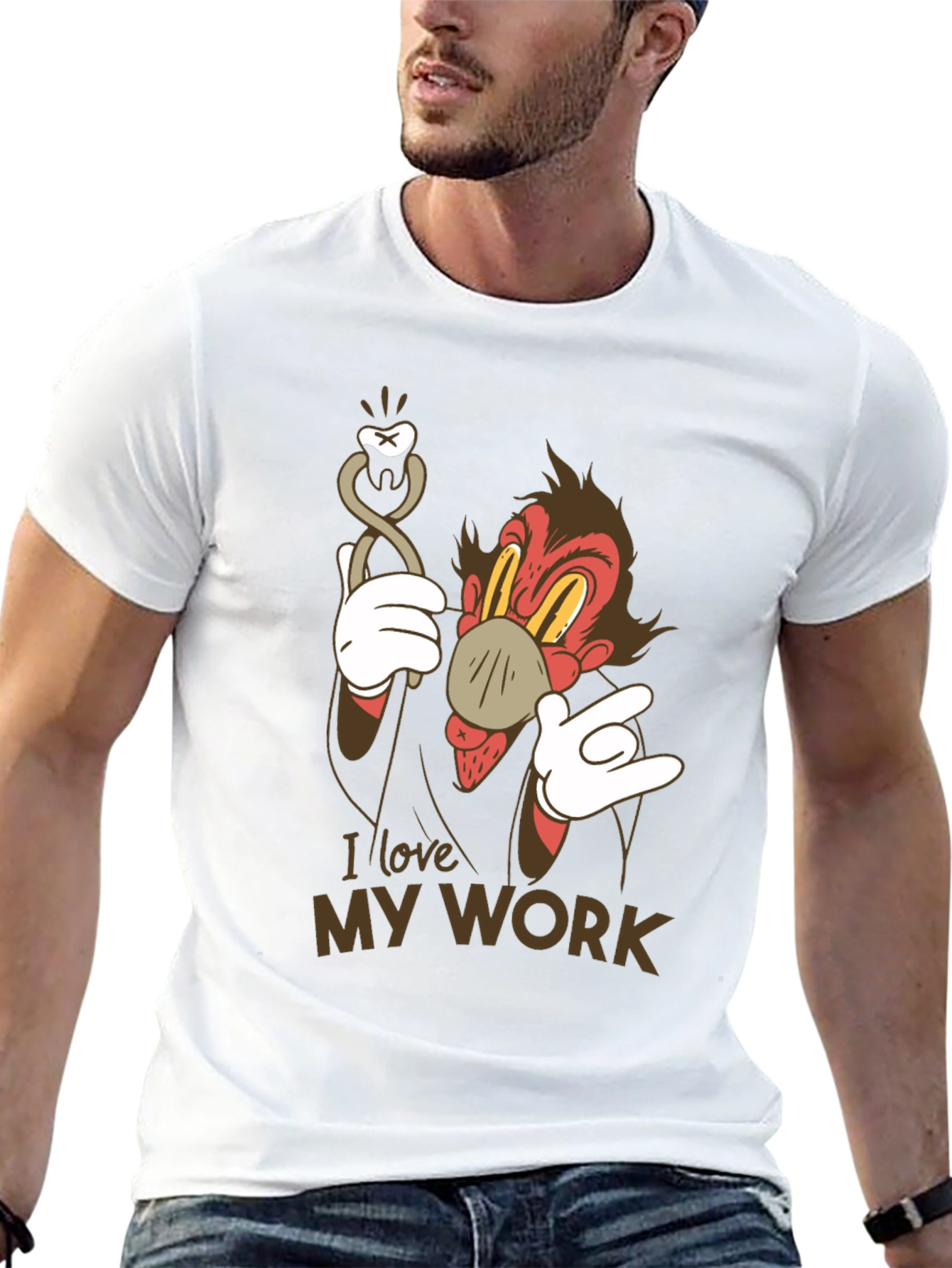 I Love My Work Cartoon Dental T-Shirt