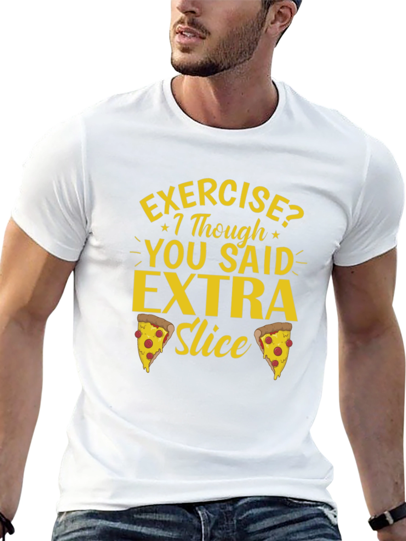 Funny Pizza Lover T-Shirt - Extra Slice Design