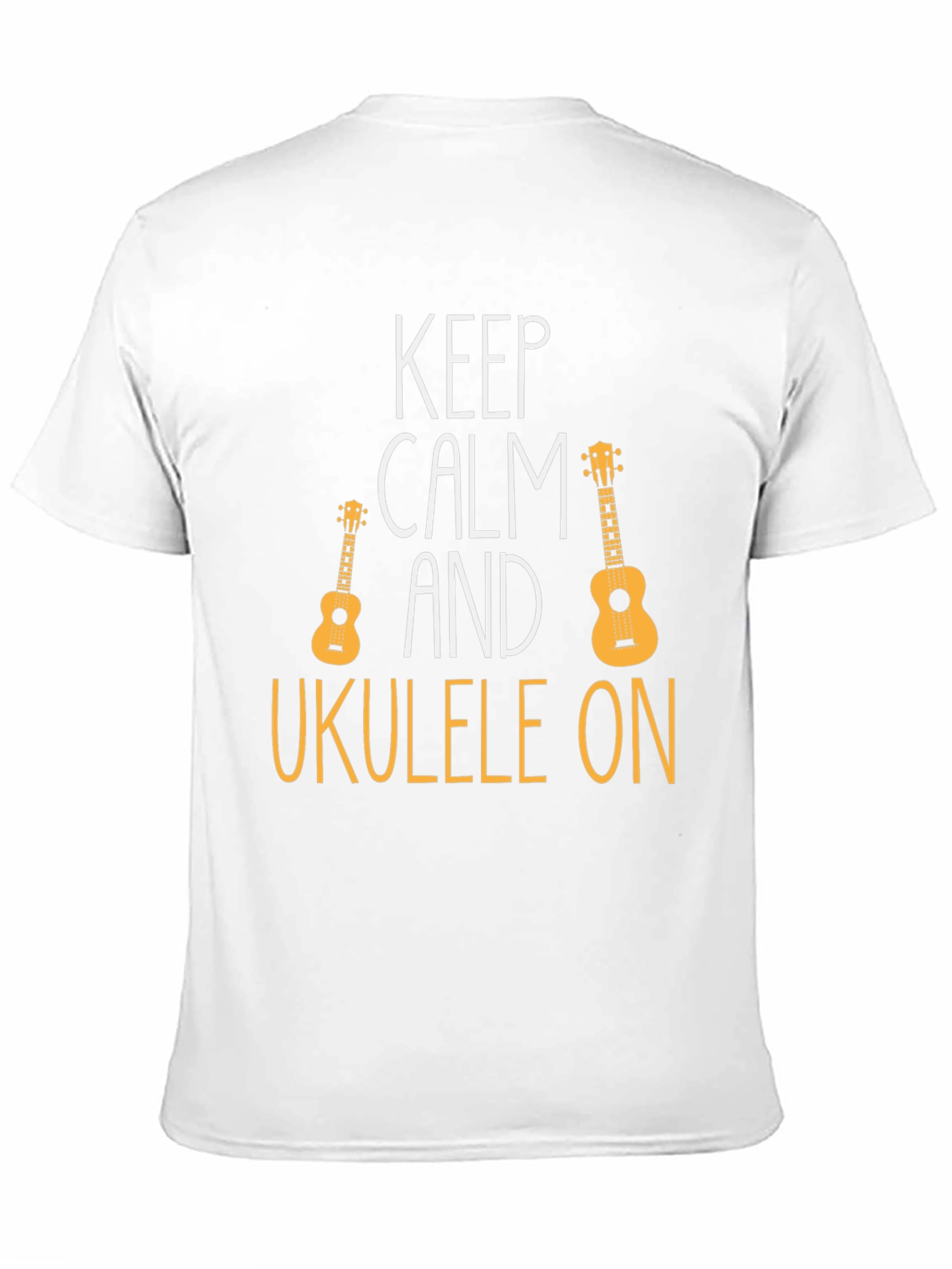 Keep Calm Ukulele On Black T-Shirt