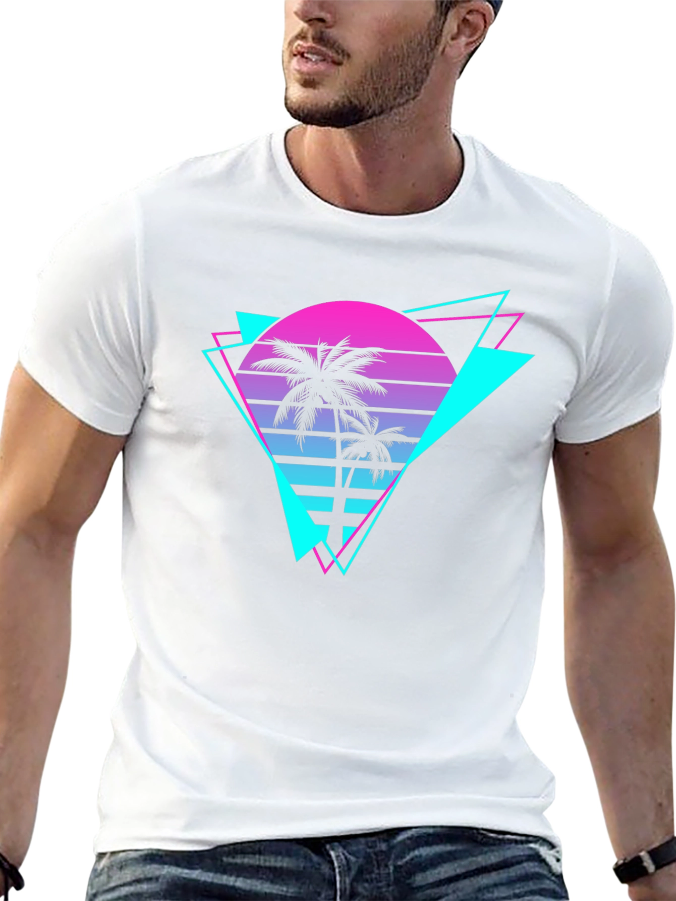 Retro Palm Tree Graphic T-Shirt