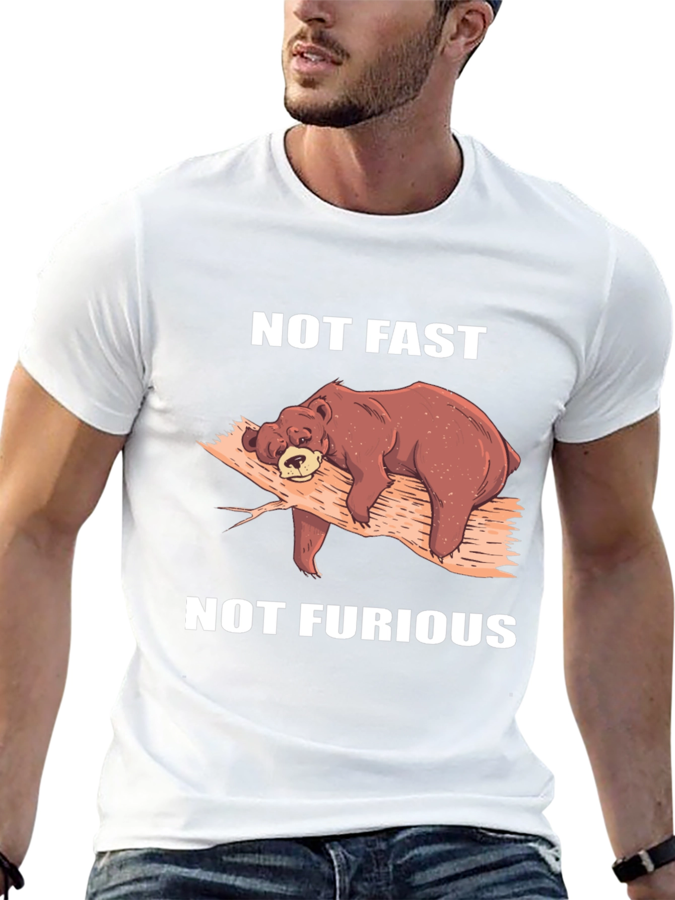 Not Fast Not Furious T-Shirt Lazy Bear Tee