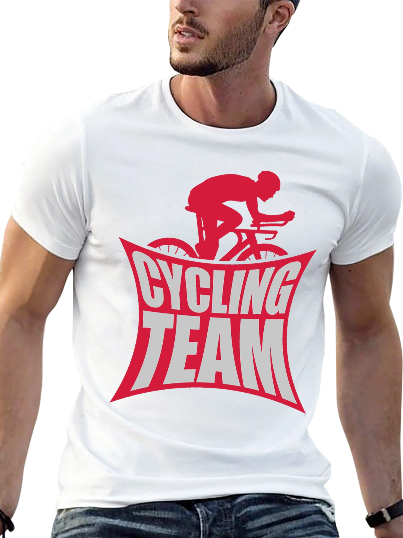 Cycling Team Graphic Tee - Black Cotton T-Shirt