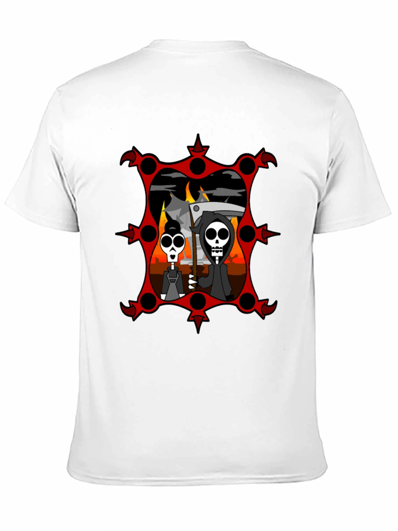 Grim Reaper Couple Black Graphic Tee