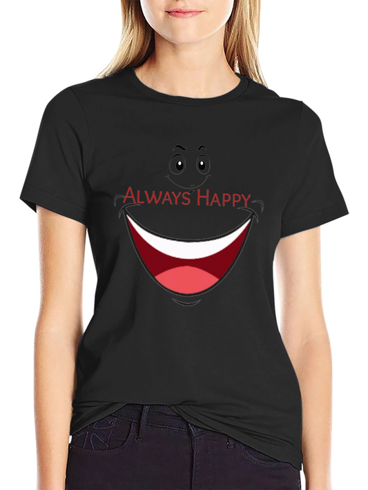 Always Happy Graphic T-Shirt - Black Smile Tee