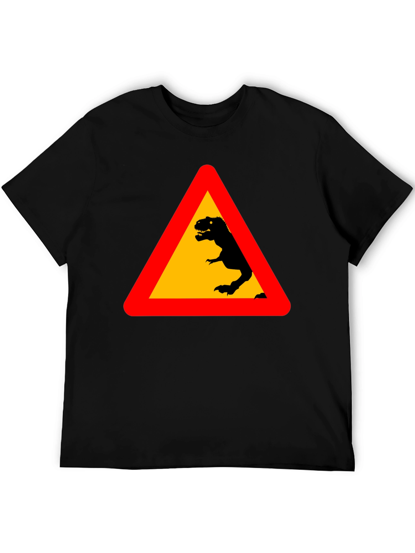 Dino Warning T-Shirt - Black - Novelty