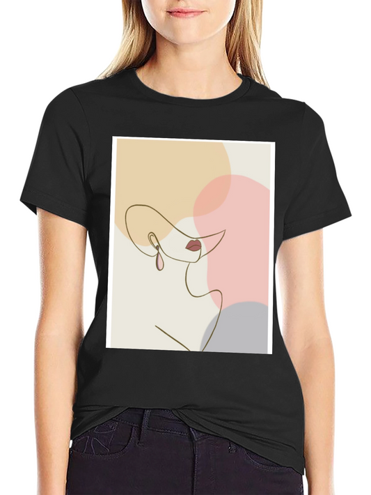 Abstract Woman Line Art Graphic Tee - Modern Minimalist T-Shirt