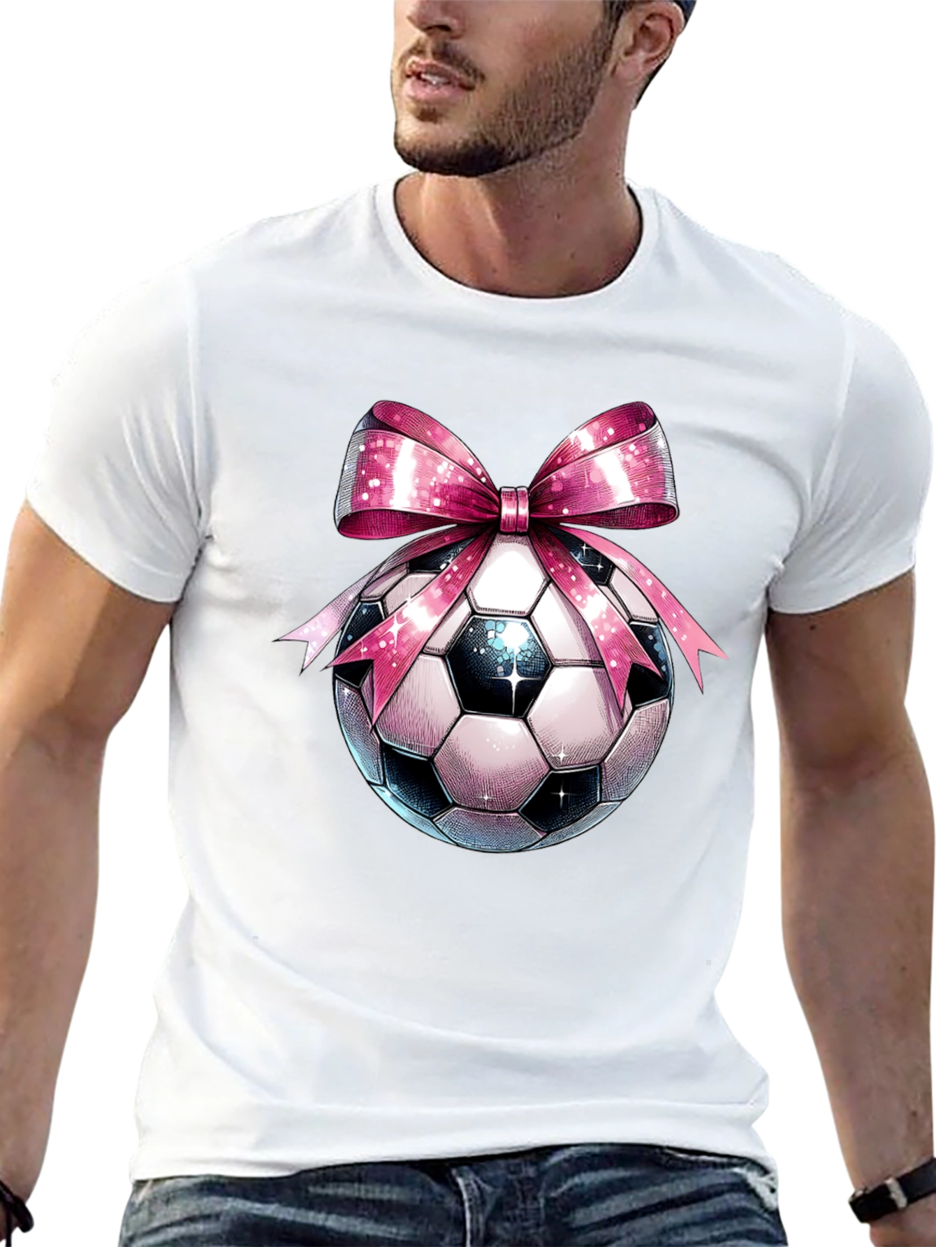 Soccer Ball Pink Bow T-Shirt