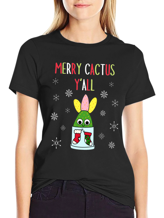 Merry Cactus Yall Christmas T-Shirt