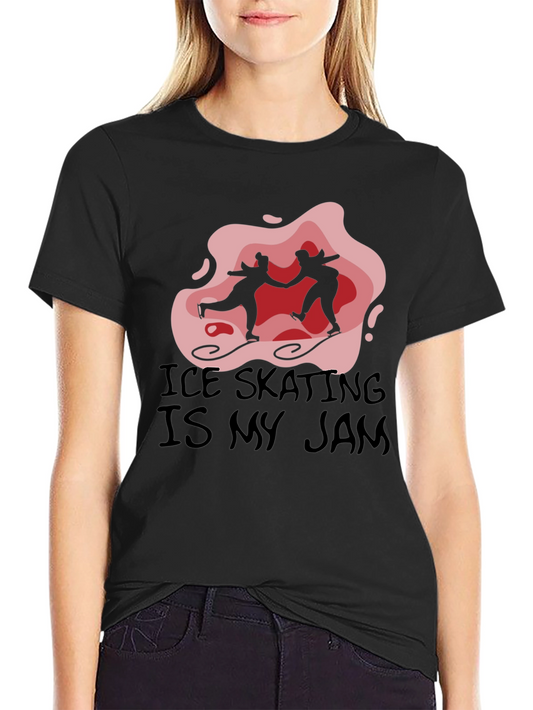 Ice Skating is My Jam Black Graphic Tee