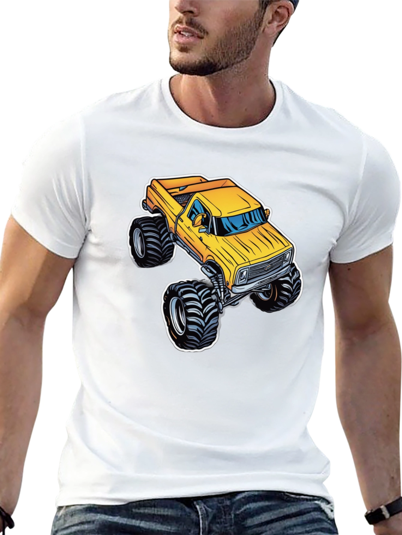 Monster Truck Graphic Tee - Bold Black Cotton T-Shirt
