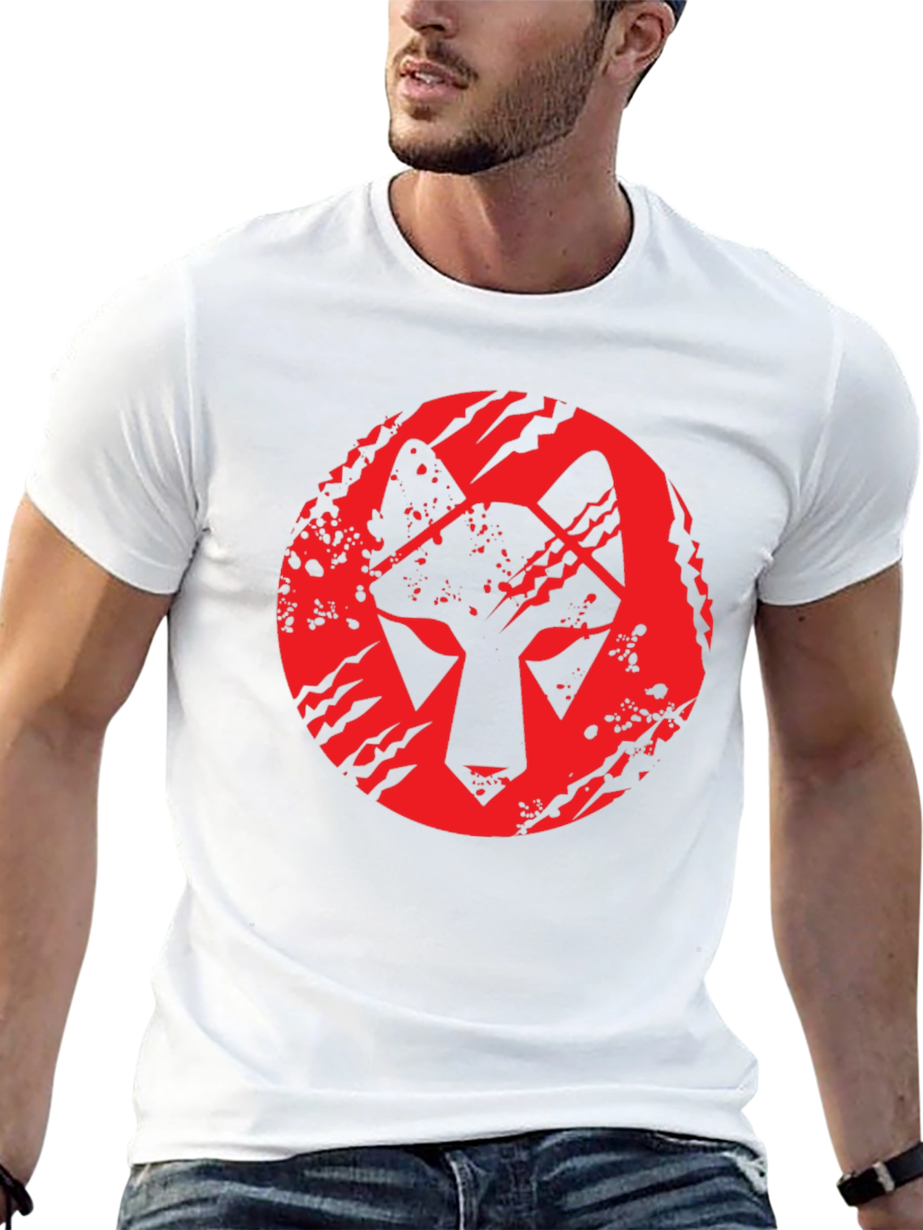Wolf Graphic Tee - Red on Black