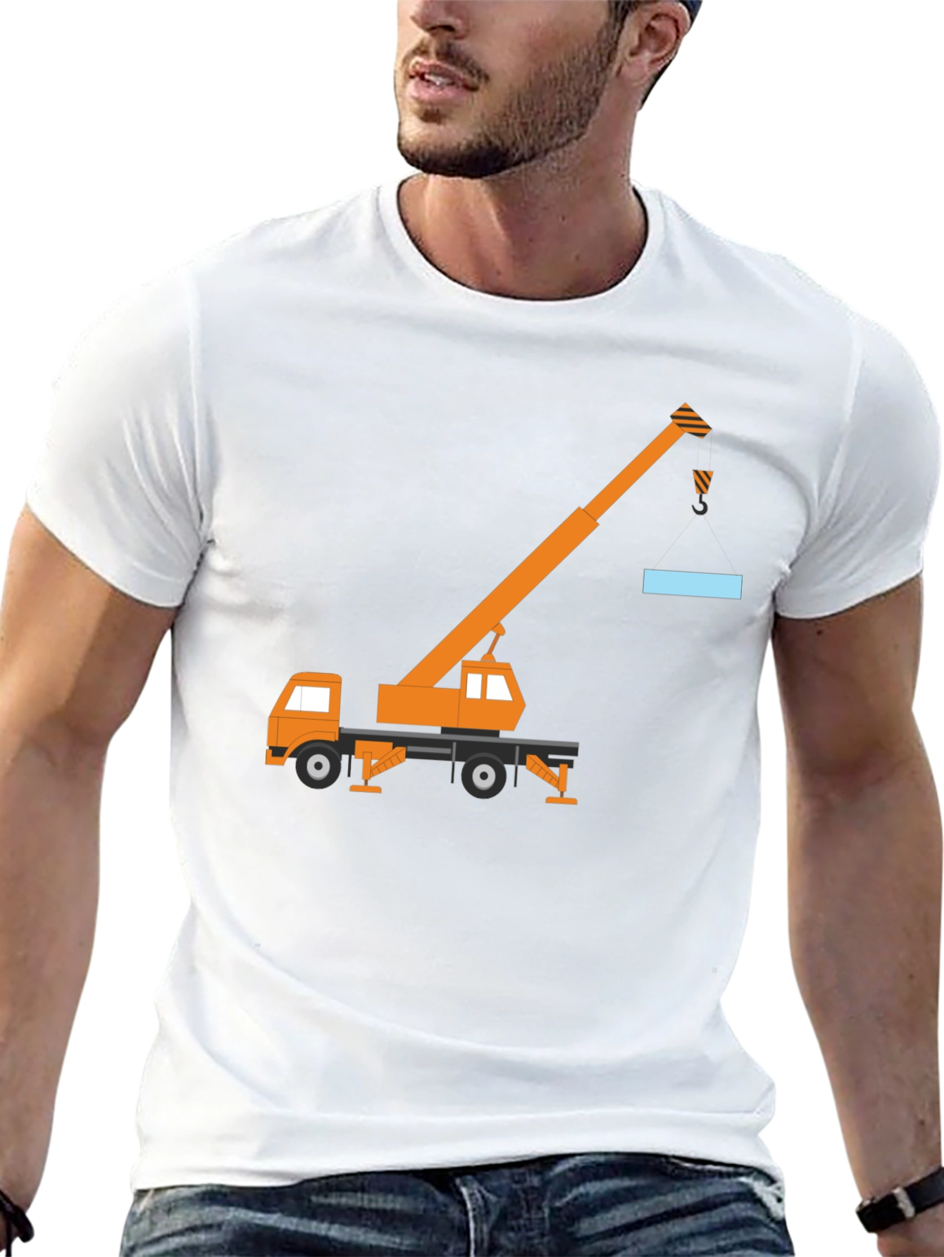 Crane Truck Graphic Tee - Black