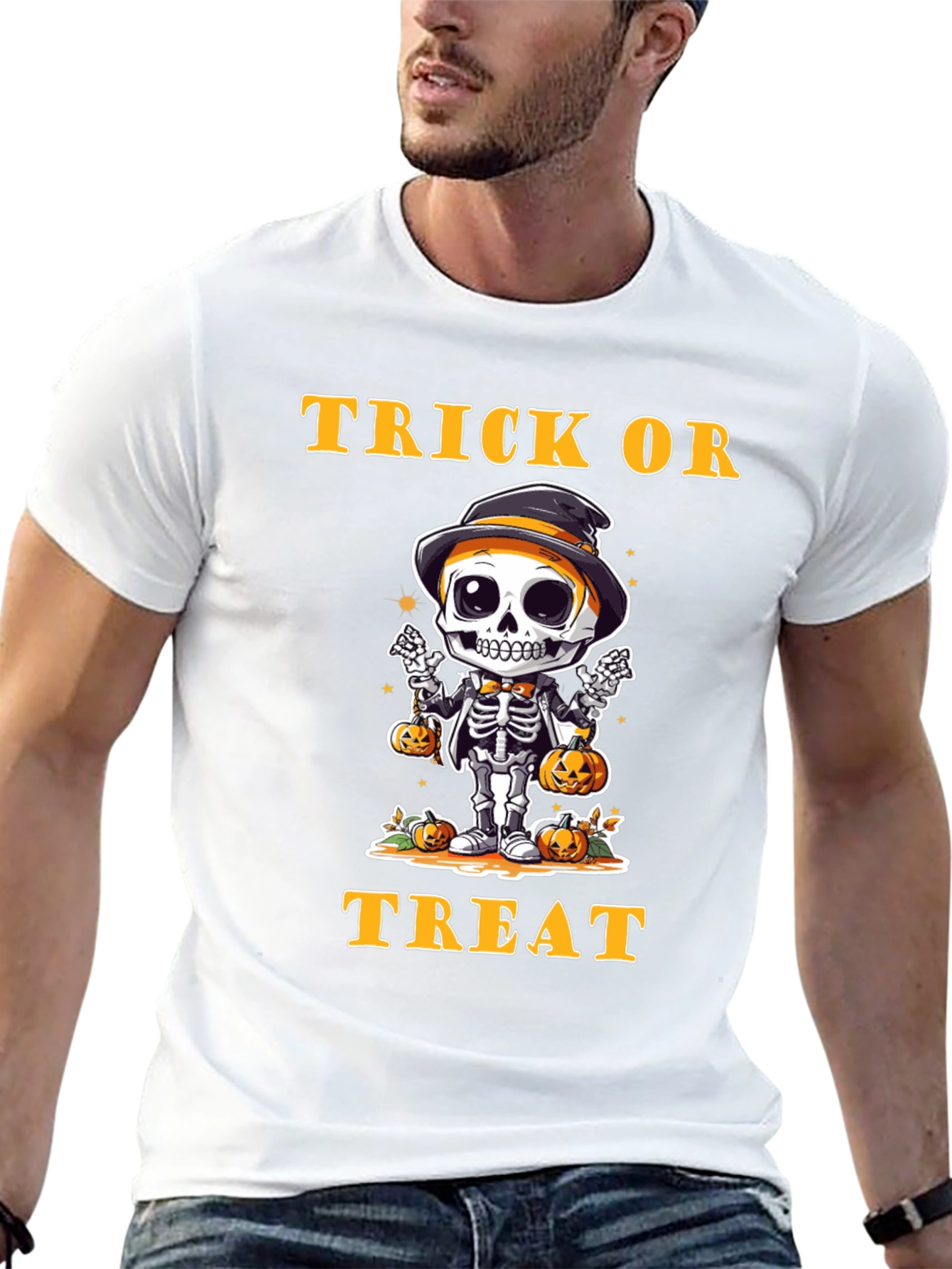 Trick or Treat Skeleton T-Shirt - Halloween Apparel