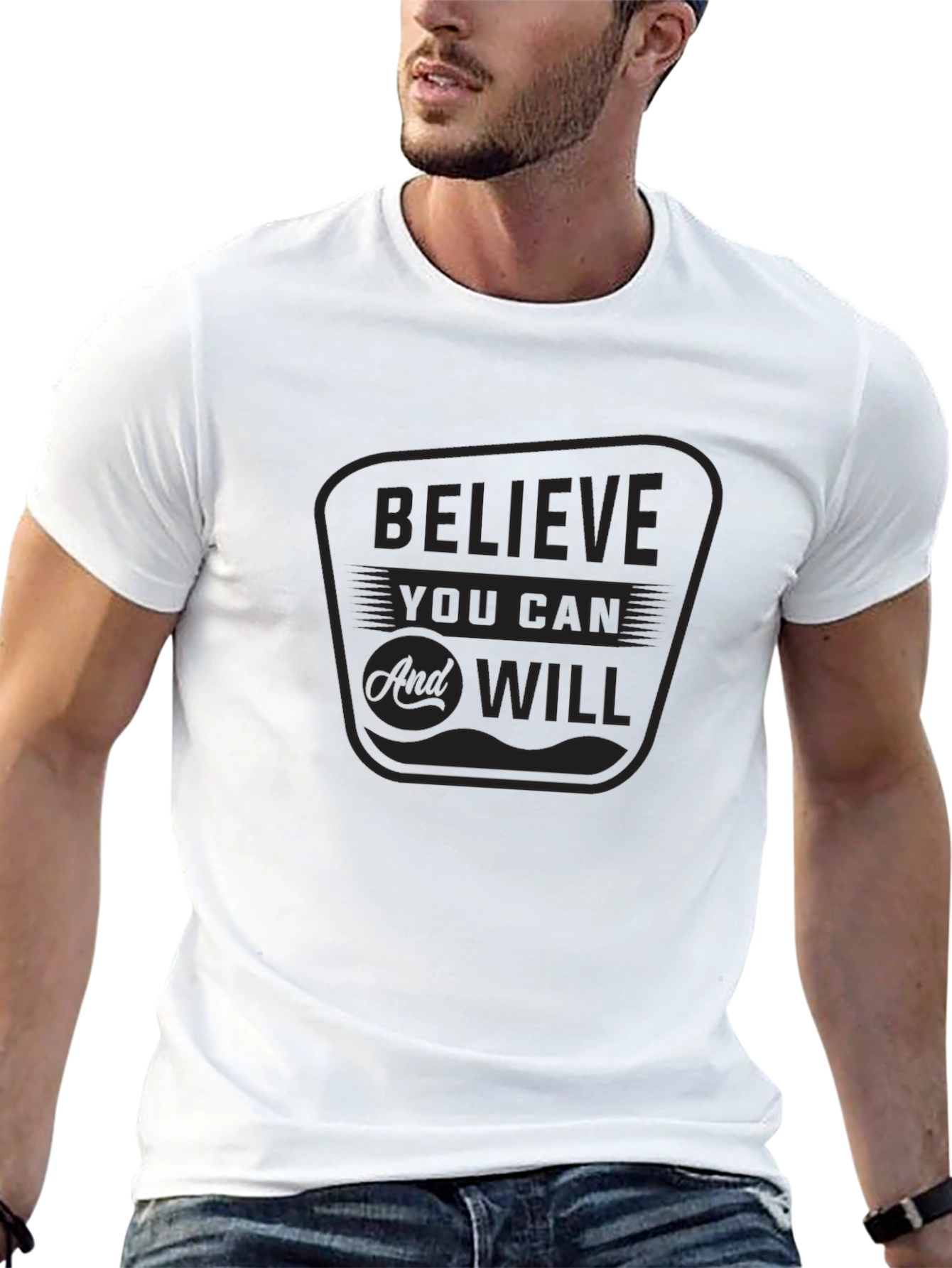 Believe You Can & Will Black Graphic T-Shirt