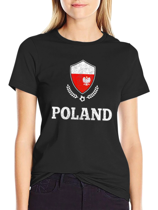Poland Soccer T-Shirt Polish Eagle Flag Football Tee