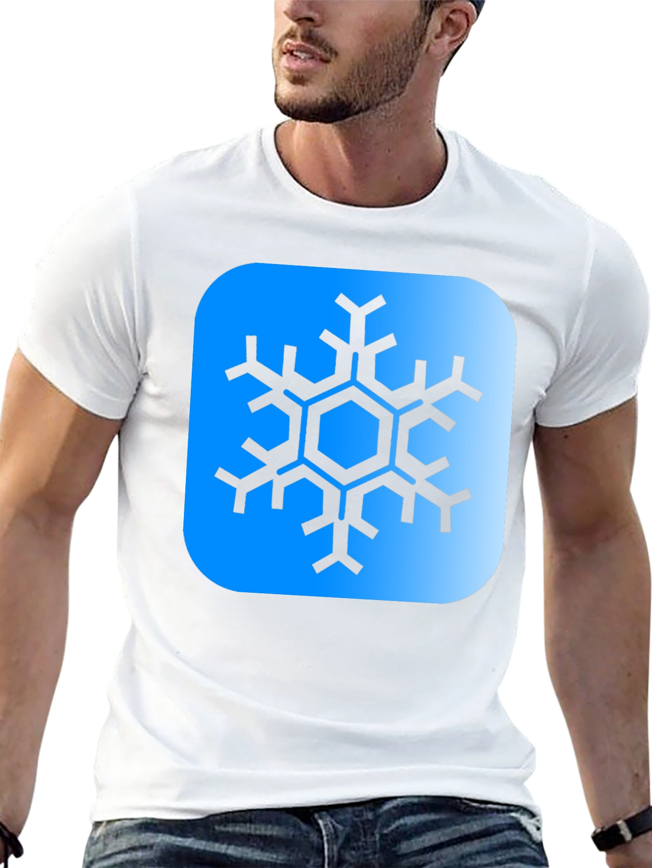 Snowflake Graphic Tee - Black Cotton Blend