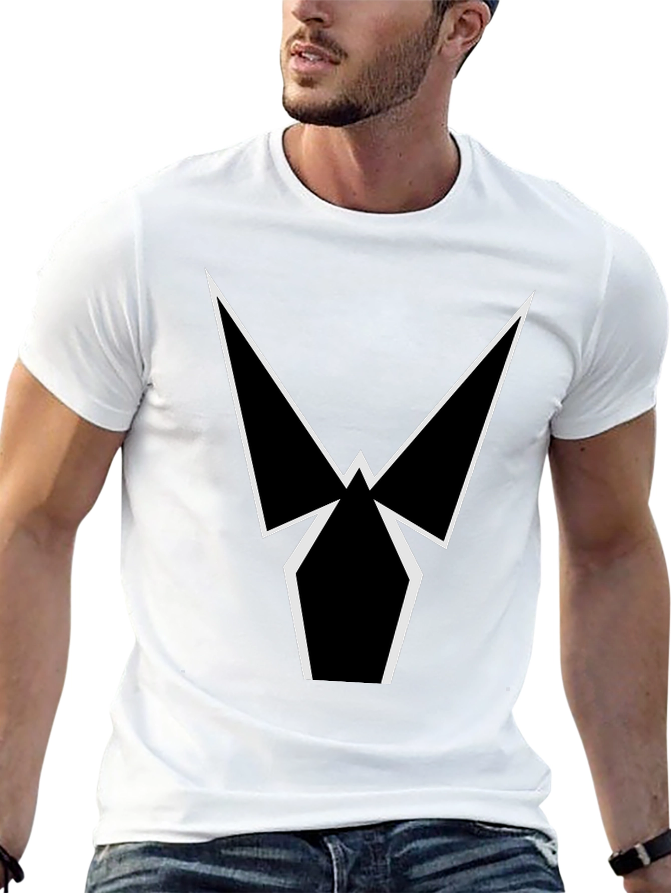 Geometric Graphic Tee - Sleek Black Shirt