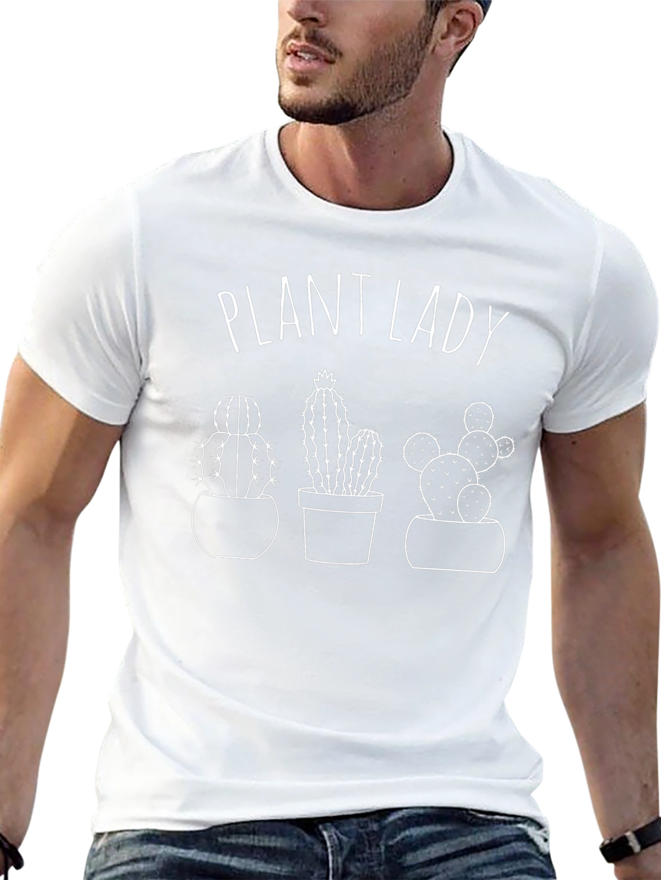 Plant Lady Cactus Graphic Tee - Black Cotton