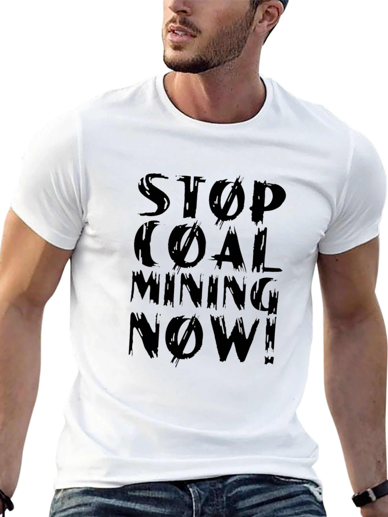 Stop Coal Mining Now Black Graphic Tee