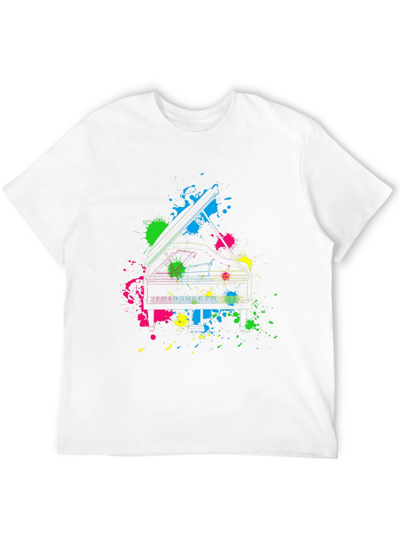 Neon Piano Splash T-Shirt - Music Lovers Tee